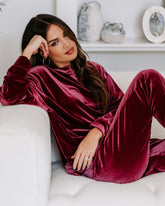 Switch Off Velvet Pullover Sweater - Rose